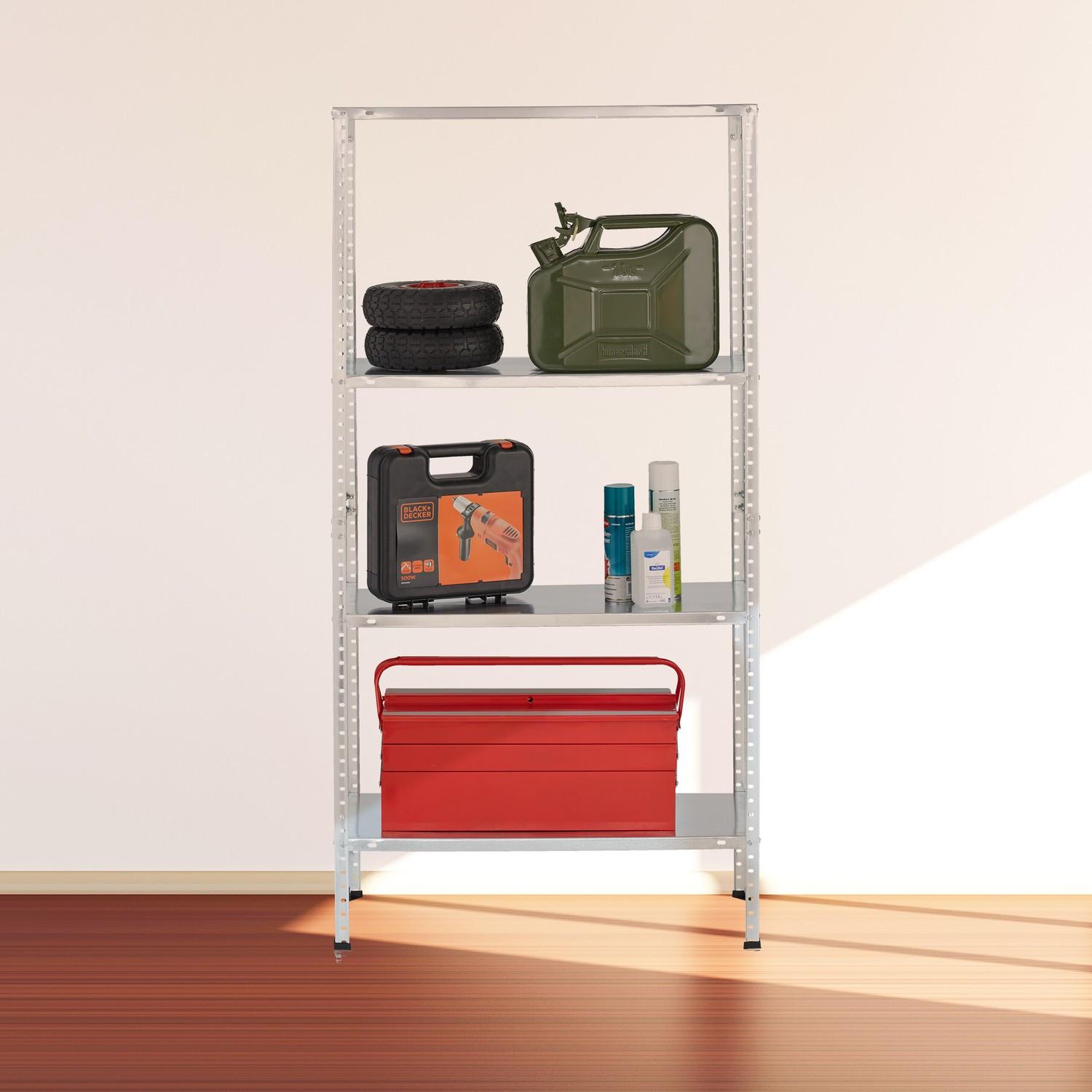 Northix Scaffale portaoggetti in metallo con 4 ripiani  