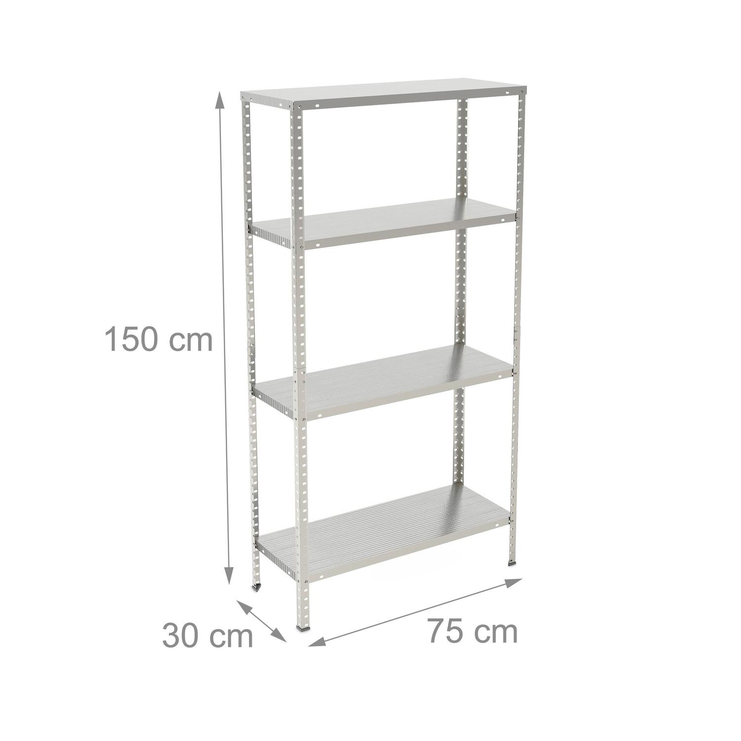Northix Scaffale portaoggetti in metallo con 4 ripiani  