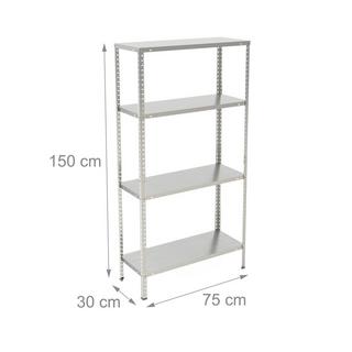 Northix Scaffale portaoggetti in metallo con 4 ripiani  
