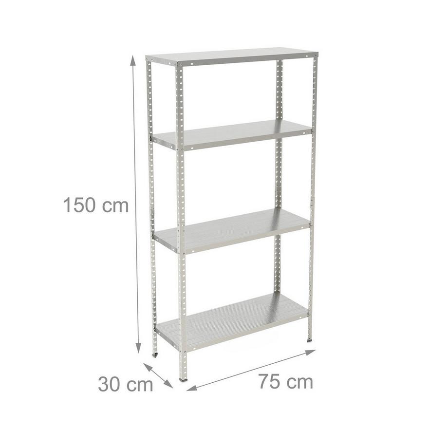 Northix Metall-Lagerregal mit 4 Regalen  