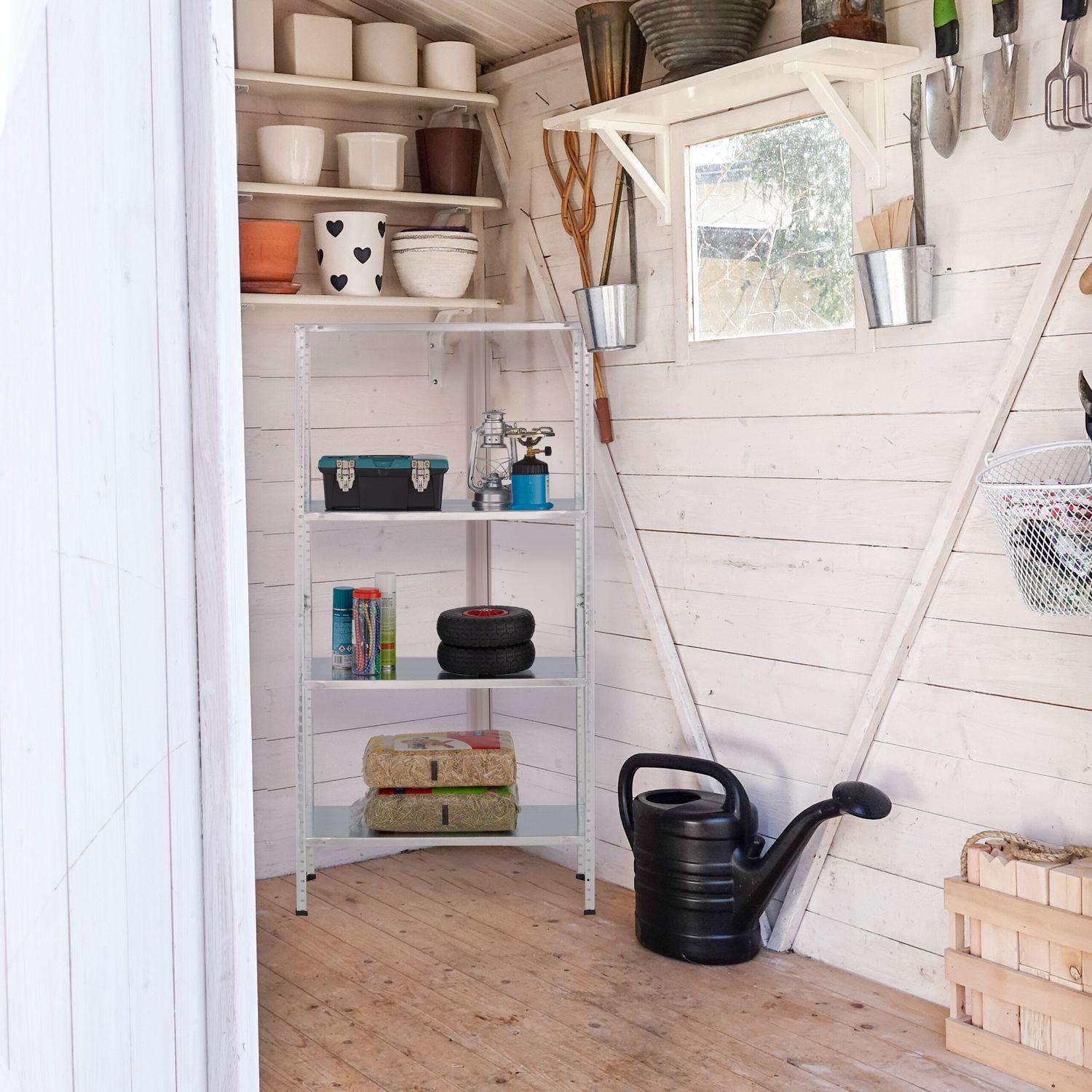 Northix Scaffale portaoggetti in metallo con 4 ripiani  