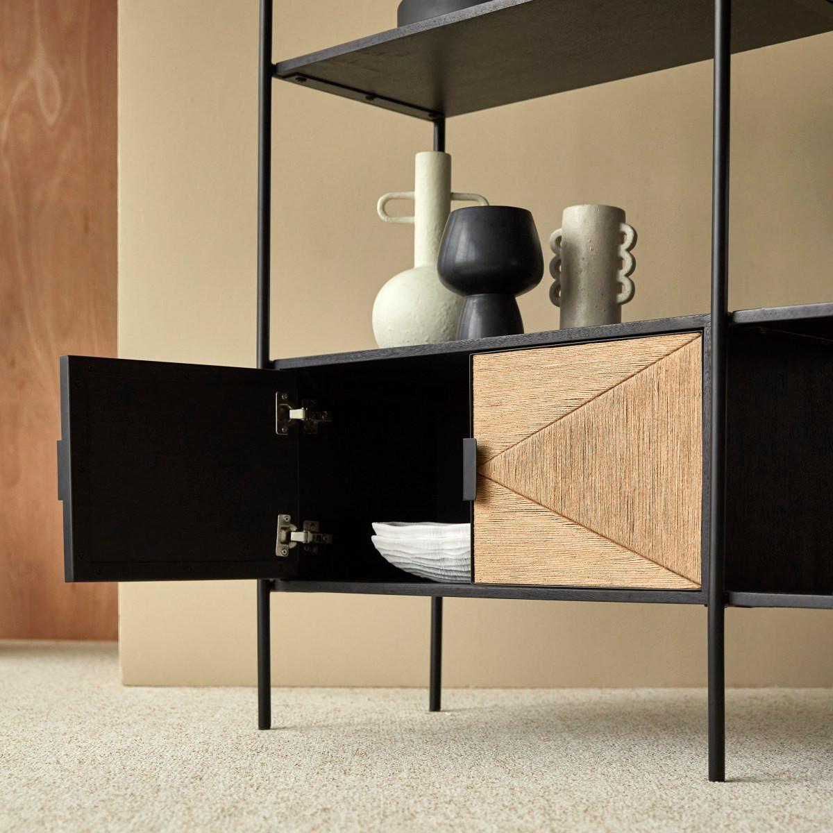 Tikamoon Libreria in mango massello e metallo Fidele  