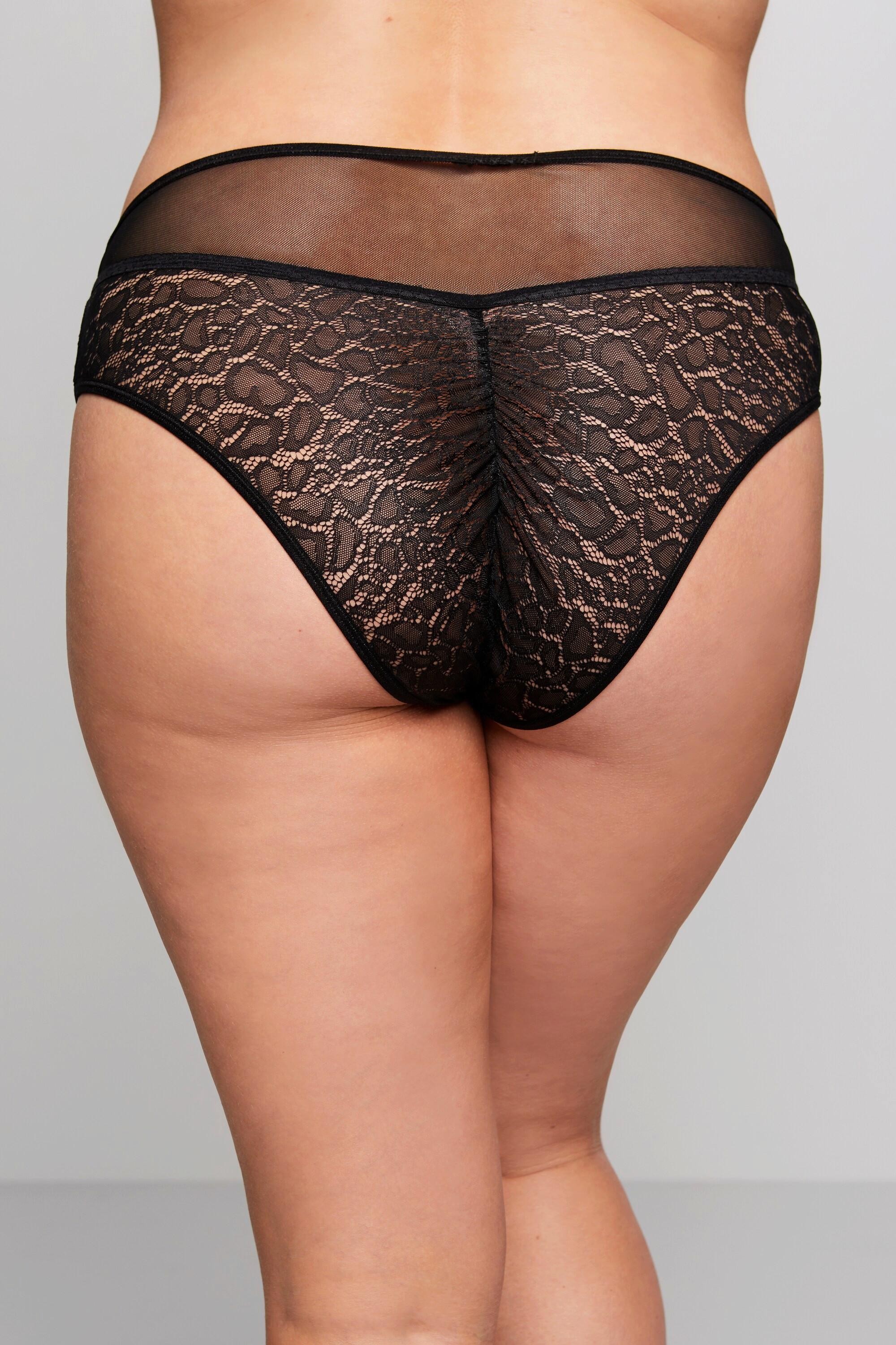 Ulla Popken Hipster Pizzo Leo Mesh Cavallo Aperto  