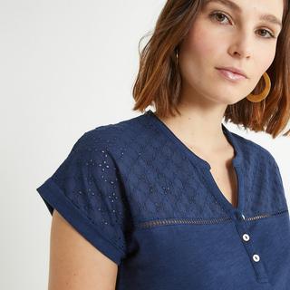 La Redoute Collections  T-Shirt mit Henley-Ausschnitt 