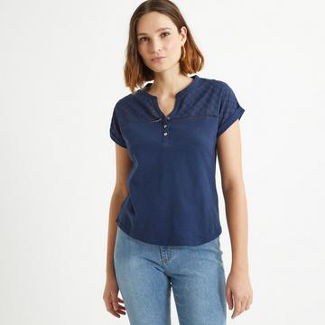 T-Shirt mit Henley-Ausschnitt