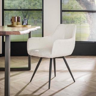 mutoni Chaise pivotante Mito Boucle blanc  