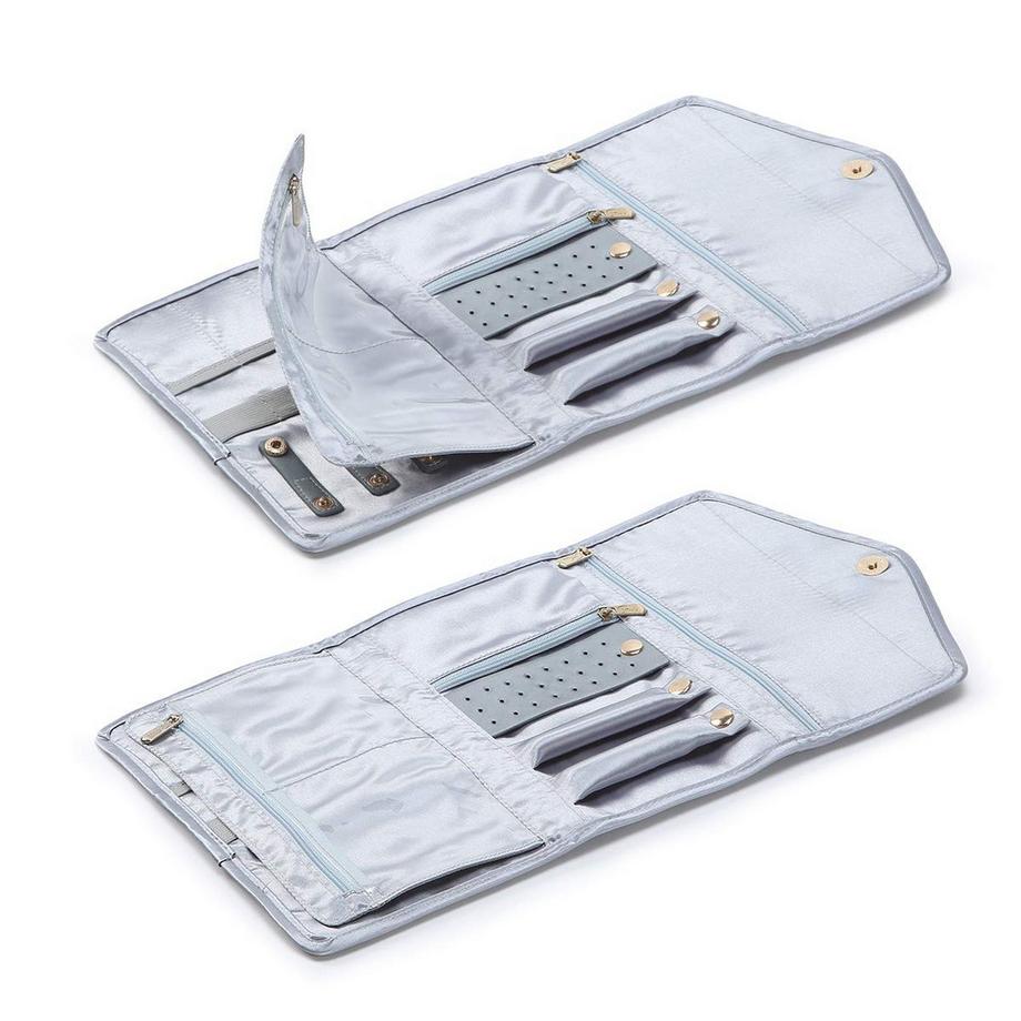 Only-bags.store  Schmuckrollen, Reiseschmuck-Organizer, faltbare Aufbewahrungstasche für Reiseringe, Halsketten, Ohrringe, Armbänder, Uhren, Broschen 