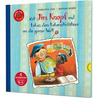 Jim Knopf: Mit Jim Knopf und Lukas dem Lokomotivführer um die ganze Welt Ende, Michael; Lyne, Charlotte; Weber, Mathias (Illustrationen); Tripp, F. J. (Illustrationen) Couverture rigide 