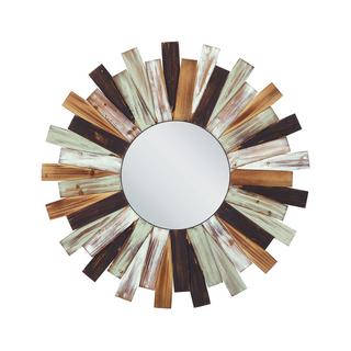 Beliani Wandspiegel aus Tannenholz Rustikal TAMPICO  