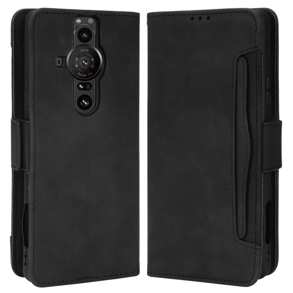 Cover-Discount  Sony Xperia Pro-i - Etui Mit Vielen Kartenfächer Schwarz 