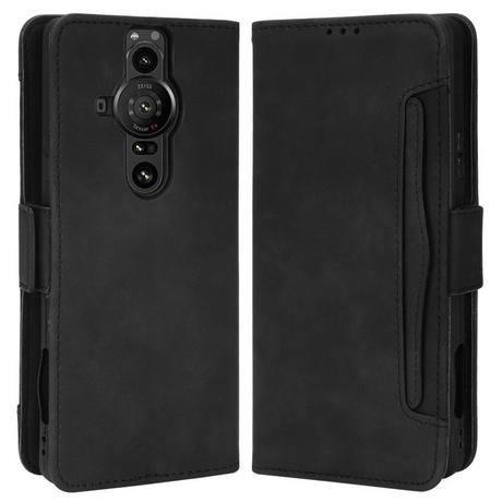 Cover-Discount  Sony Xperia Pro-i - Etui Mit Vielen Kartenfächer Schwarz 