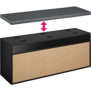 Tectake Banc à chaussures NATALYA avec coussin d'assise 104x30x49cm  
