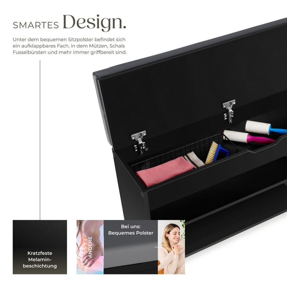 Tectake Panca portascarpe  Natalya per 9 paia di scarpe  