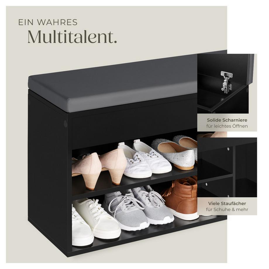 Tectake Panca portascarpe  Natalya per 9 paia di scarpe  