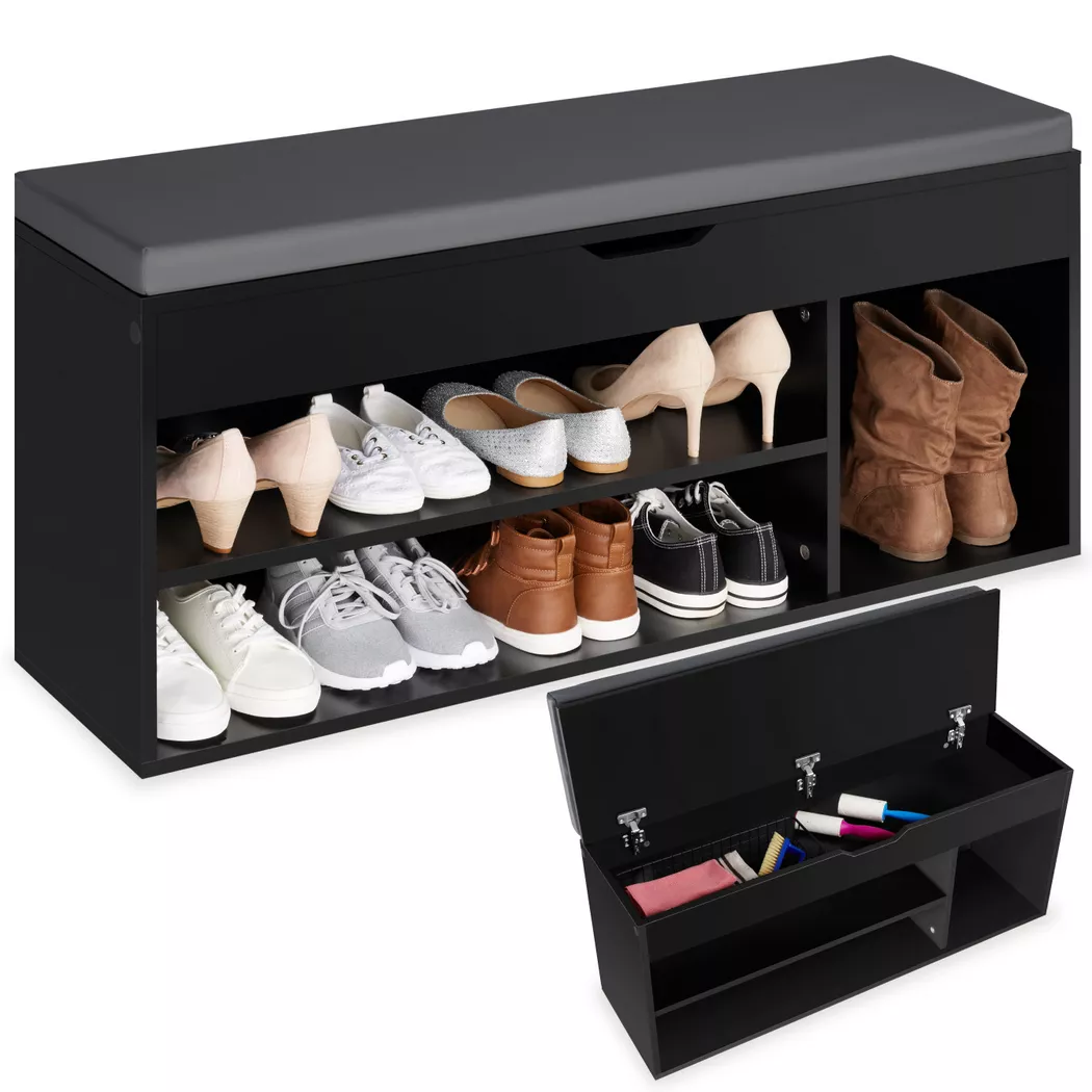 Tectake - Banc à chaussures pour 9 paires de chaussures avec Assise rembourrée