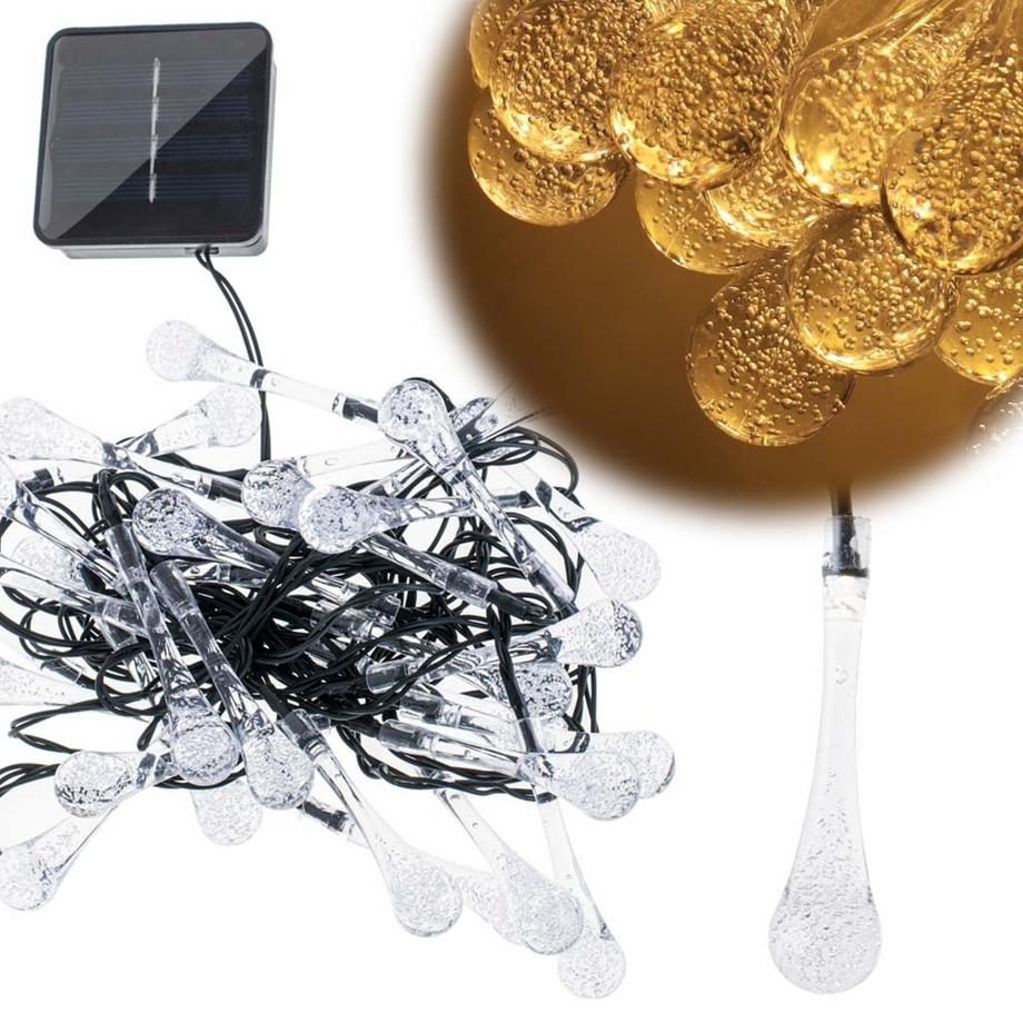 Luci solari da giardino con ghiacciolo 6,5 m 30 LED bianco caldo