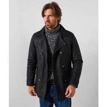 Doppelt geknöpfter Nubukmantel