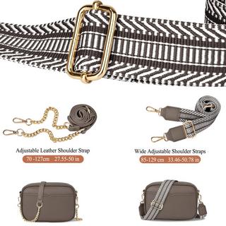 Only-bags.store Kleine Umhängetasche Leder mit 2 abnehmbaren Riemen  