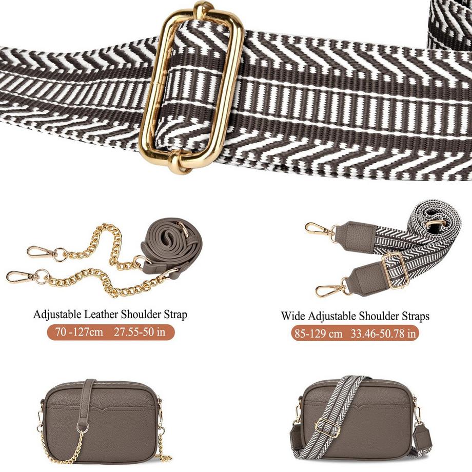 Only-bags.store Kleine Umhängetasche Leder mit 2 abnehmbaren Riemen  