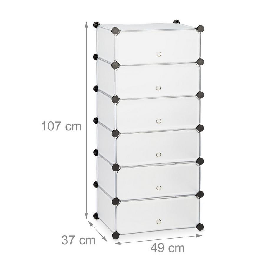 Northix Armoire à chaussures à 6 compartiments  