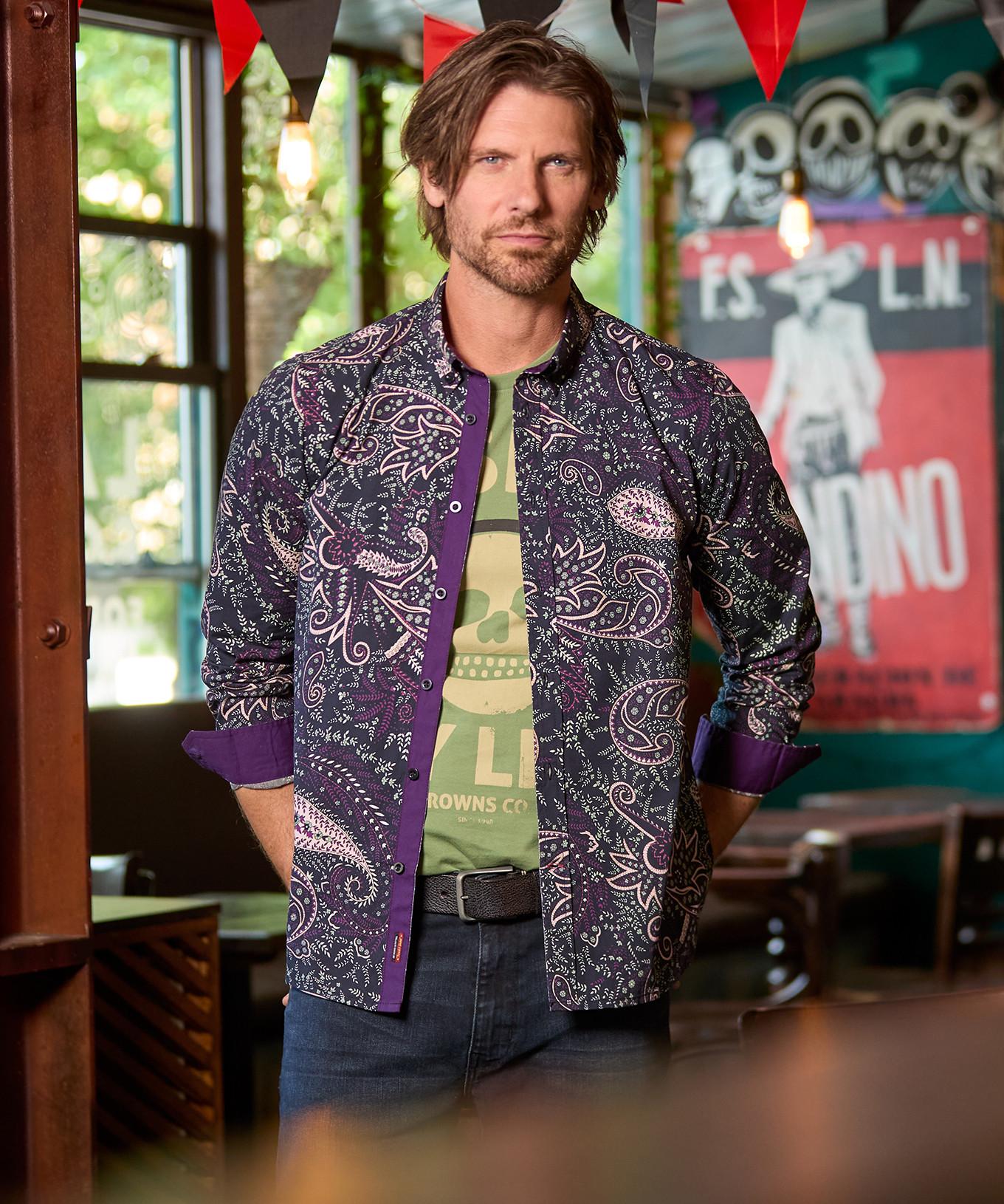 Joe Browns Langarm Paisley Muster Hemd  