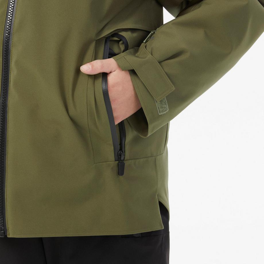 WEDZE Kinder warme wasserdichte Skijacke 900 Khaki  