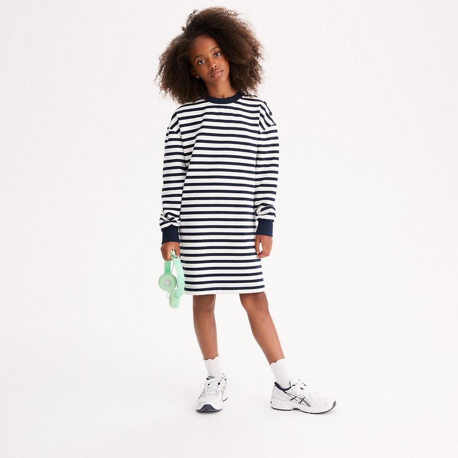 La Redoute Collections  Gestreiftes Pulloverkleid mit langen Ärmeln aus Sweatware 