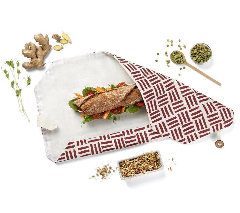 Roll'eat  Roll'eat Boc’n’Roll Bio Etnia Clay Borsa portapranzo Cotone Rosso, Bianco 