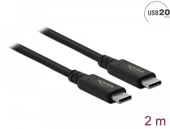 DeLock  86980 cavo USB 2 m USB4 Gen 2x2 USB C Nero 