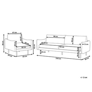 Beliani Wohnzimmer Set aus Samtstoff Modern VINTERBRO  