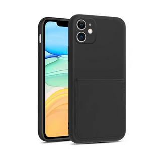 mobileup  Silikon Case mit Kartenfach iPhone 11 - Black 