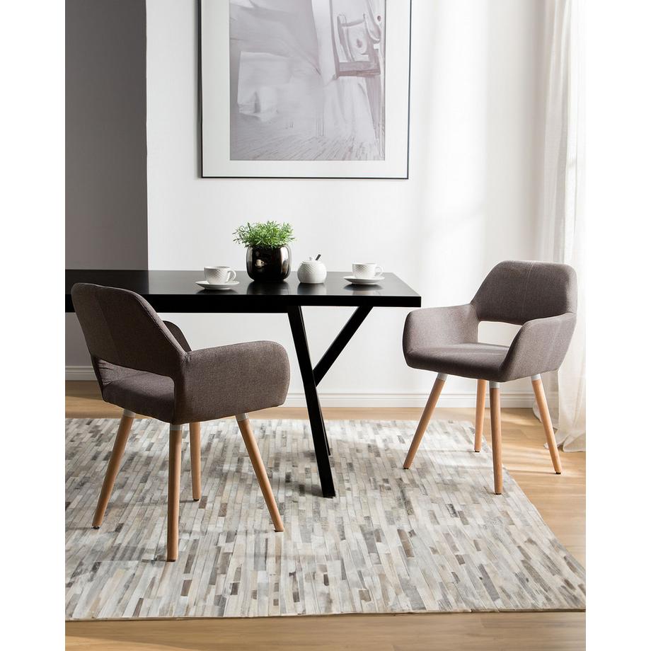 Beliani Lot de 2 chaises de salle à manger en Tissu Rétro CHICAGO  