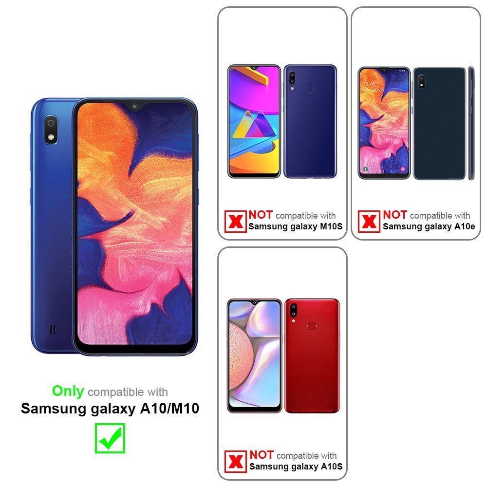 Cadorabo  Hülle für Samsung Galaxy A10  M10 TPU Silikon Edelstahl-Karbonfaser Optik 