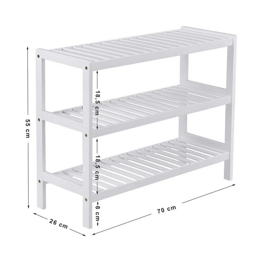 Calicosy 3-stufiges Schuhregal aus Bambus – langlebig, stilvoll, einfache Montage  