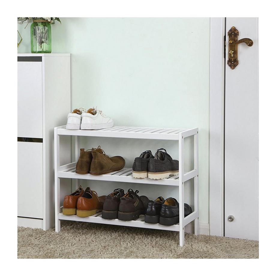 Calicosy 3-stufiges Schuhregal aus Bambus – langlebig, stilvoll, einfache Montage  