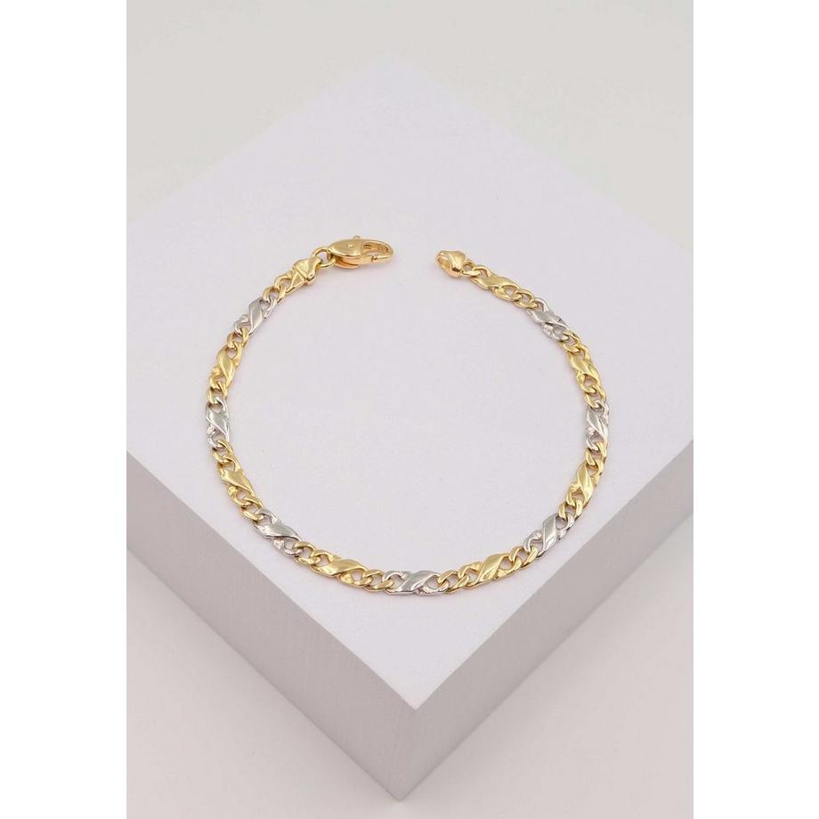 MUAU Schmuck  Armband Carrera Bicolor Gelb-/Weissgold 750, 19cm, 3.5mm 