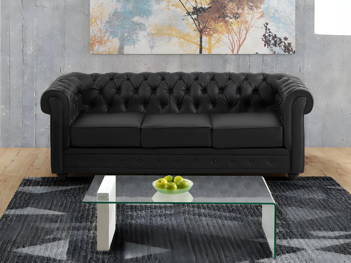 Vente-unique 3SitzerSofa CHESTERFIELD Kunstleder  