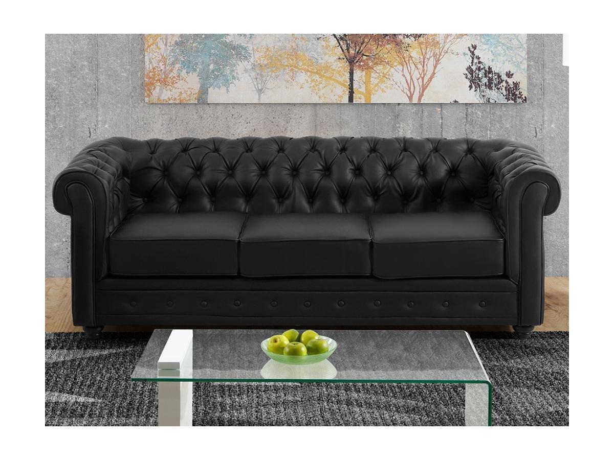 Vente-unique 3SitzerSofa CHESTERFIELD Kunstleder  