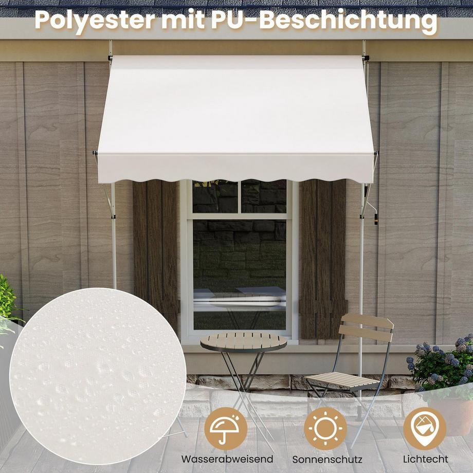 Northix Einziehbare Markise, ohne Bohren, UV-beständig  