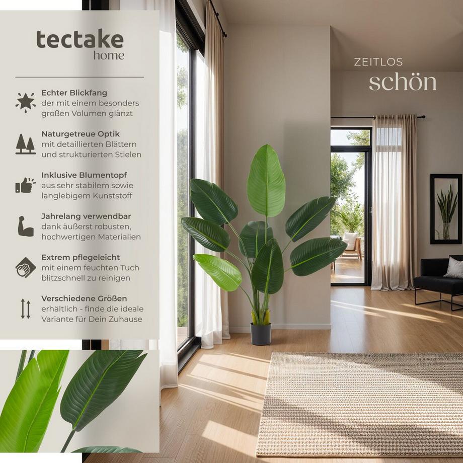 Tectake Künstlicher Paradiesvogelbaum Tropic verschiedene Größen detailliert und naturgetreu  