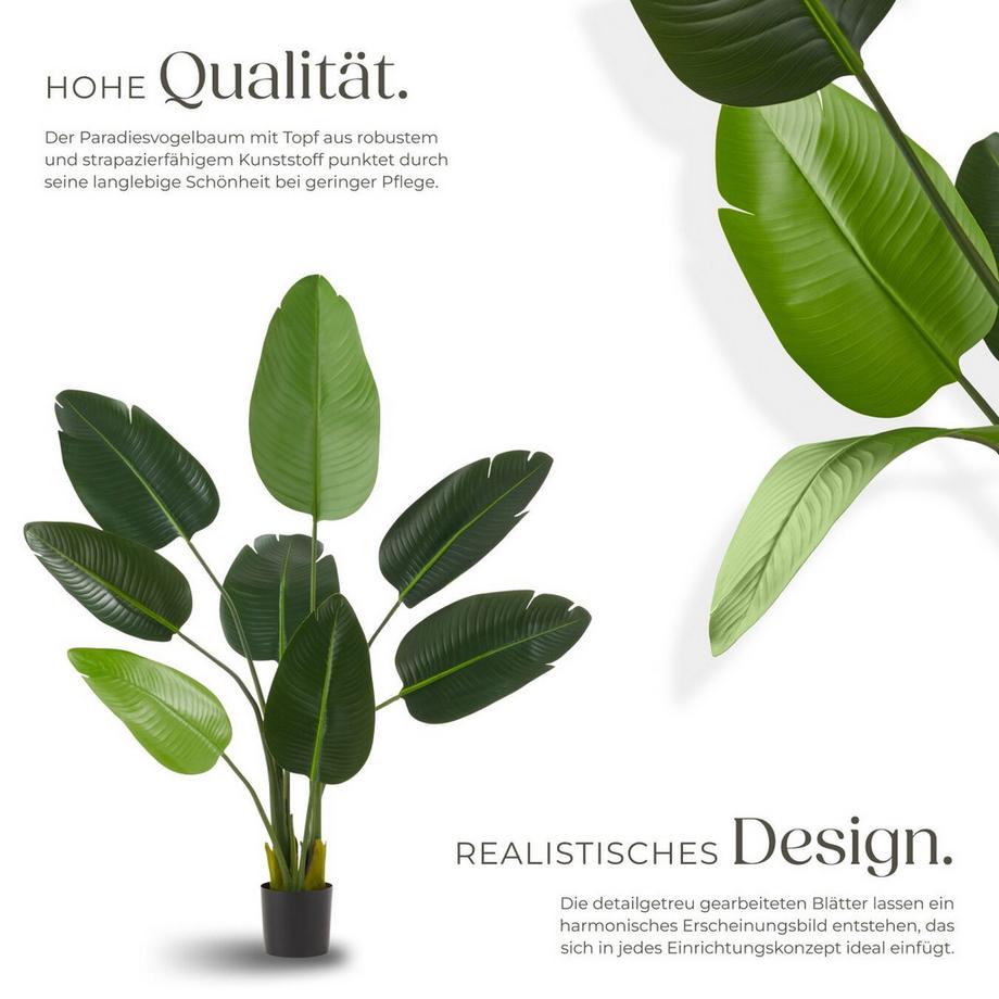 Tectake Künstlicher Paradiesvogelbaum Tropic verschiedene Größen detailliert und naturgetreu  