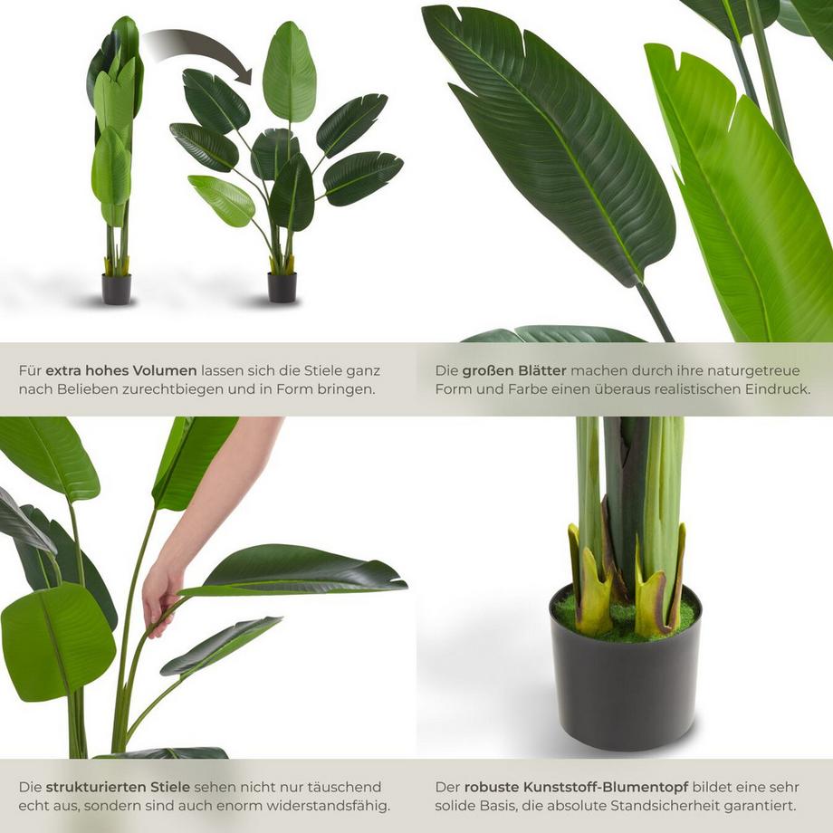 Tectake Künstlicher Paradiesvogelbaum Tropic verschiedene Größen detailliert und naturgetreu  