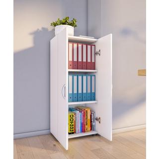 VCM Büroschrank mit 3 Fächern | moderner Aktenschrank mit Drehtüren | Maße ca. H. 108 x B. 49 x T. 34 cm – Ulas 3-Fach  