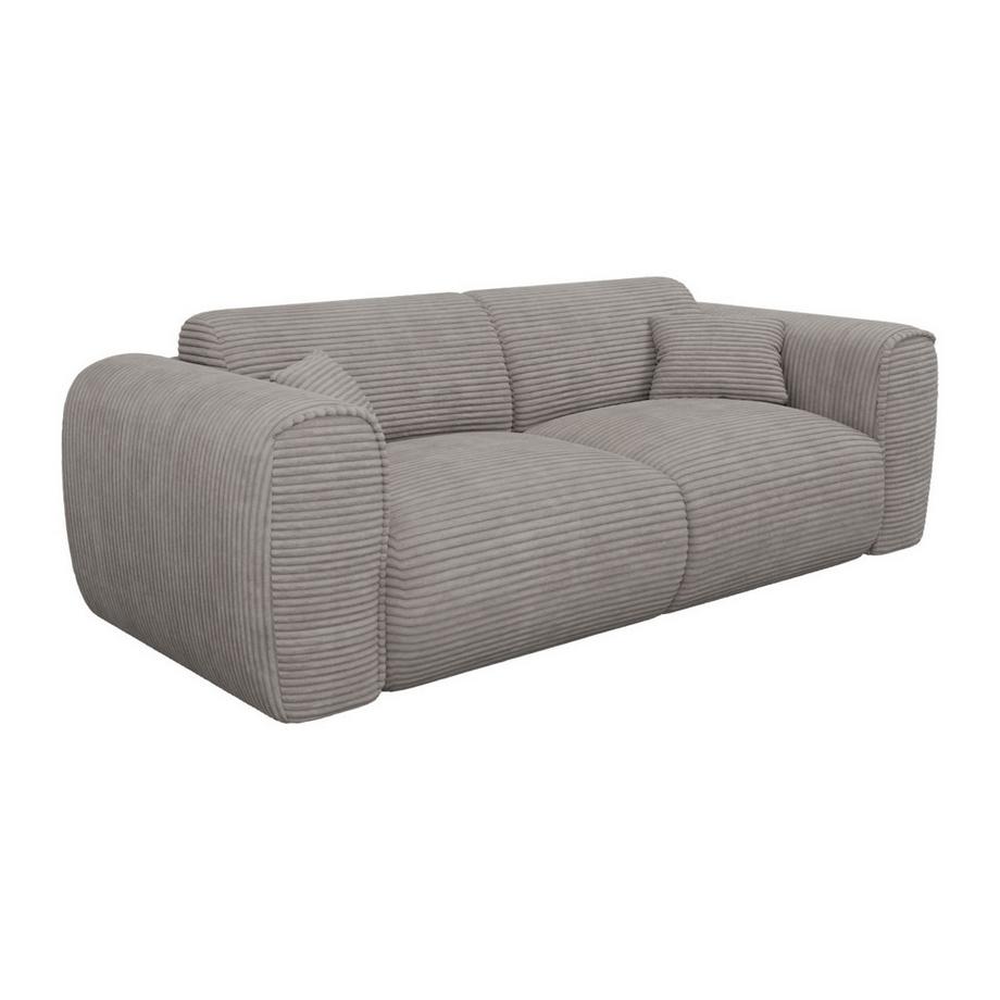 Sofa 3-Sitzer mit Matratze - Cord - Hellgrau - POGNIA