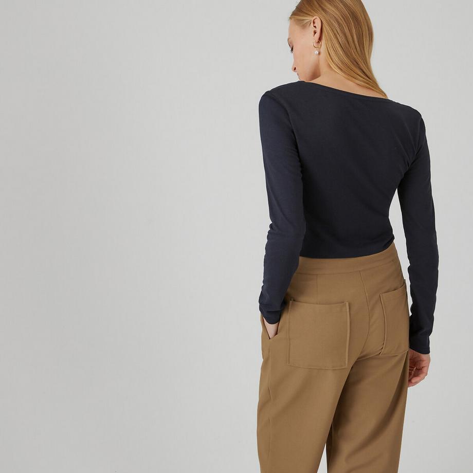 La Redoute Collections T-Shirt Col V Manches Longues  