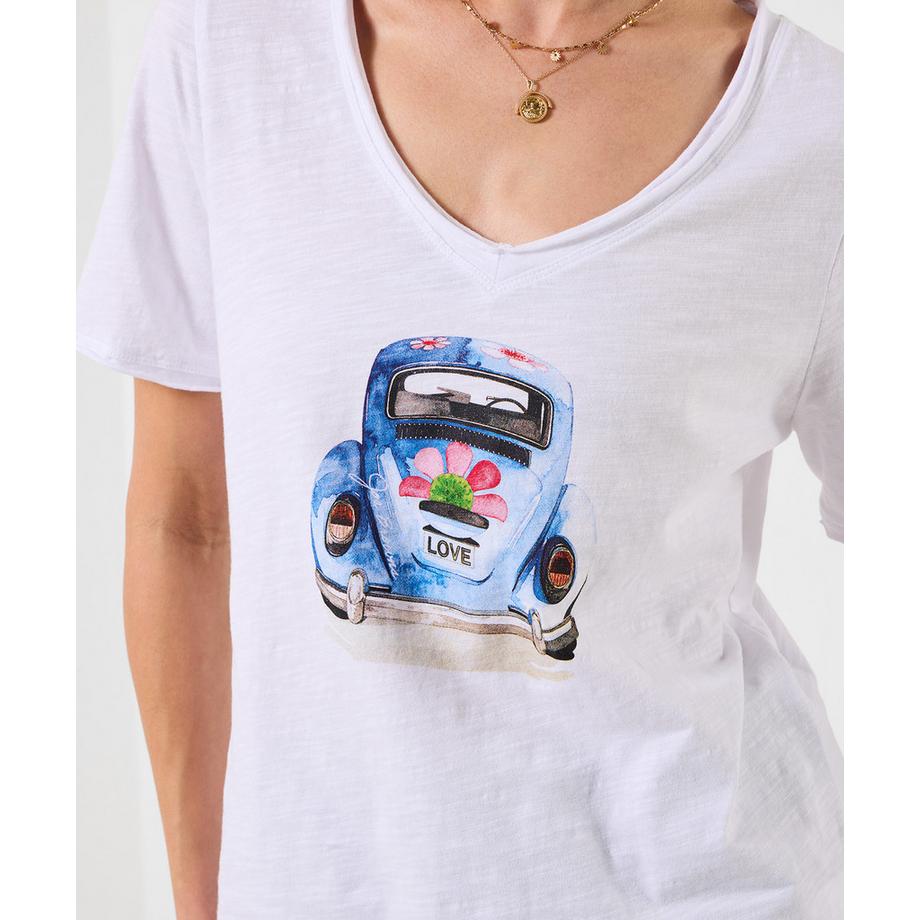 T-shirt à motif voiture rétro