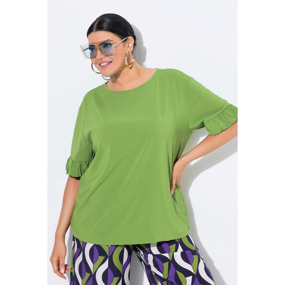 Ulla Popken Misto Materiali Oversize Girocollo Mezze Maniche T-Shirt  