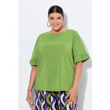 T-Shirt, Materialmix, Oversized, Rundhals, Halbarm