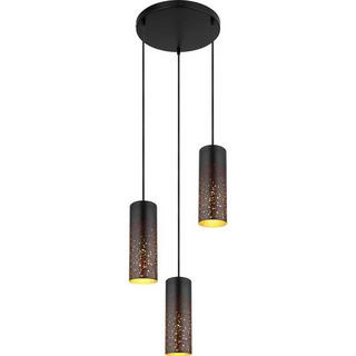 mutoni light Suspension Crocky métal noir mat 3xE27  