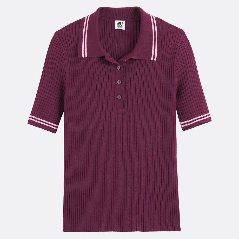 La Redoute Collections Maglione a Costine Collo Polo Maniche Corte  
